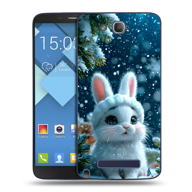 Пластиковый чехол на Alcatel One Touch Hero с принтом Новый год Пластиковый чехол на Alcatel One Touch Hero с принтом Новый год