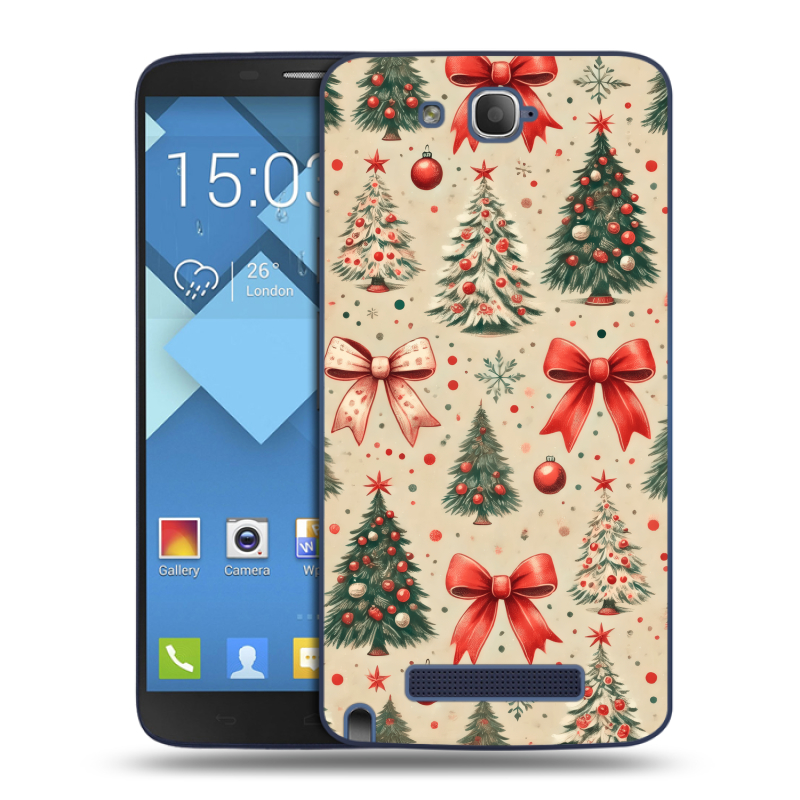 Пластиковый чехол на Alcatel One Touch Hero с принтом Новый год Пластиковый чехол на Alcatel One Touch Hero с принтом Новый год