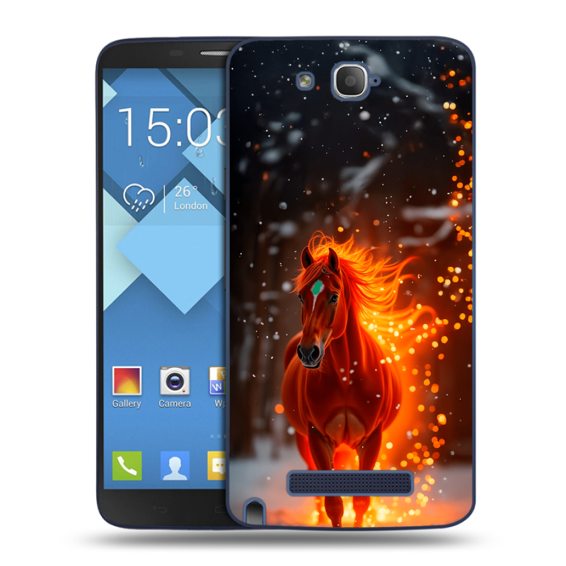 Пластиковый чехол на Alcatel One Touch Hero с принтом Новый год Пластиковый чехол на Alcatel One Touch Hero с принтом Новый год