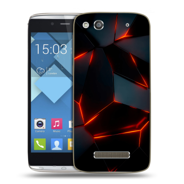Пластиковый чехол на Alcatel One Touch Idol Alpha с принтом Яркие абстракции