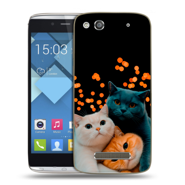 Пластиковый чехол на Alcatel One Touch Idol Alpha с принтом Кошки Пластиковый чехол на Alcatel One Touch Idol Alpha с принтом Кошки