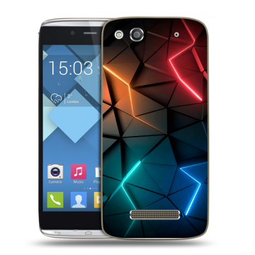 Пластиковый чехол на Alcatel One Touch Idol Alpha с принтом Абстракция неон Пластиковый чехол на Alcatel One Touch Idol Alpha с принтом Абстракция неон