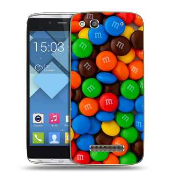 Пластиковый чехол на Alcatel One Touch Idol Alpha с принтом Конфеты