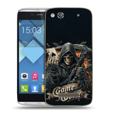 Пластиковый чехол на Alcatel One Touch Idol Alpha с принтом Скелет карты Пластиковый чехол на Alcatel One Touch Idol Alpha с принтом Скелет карты