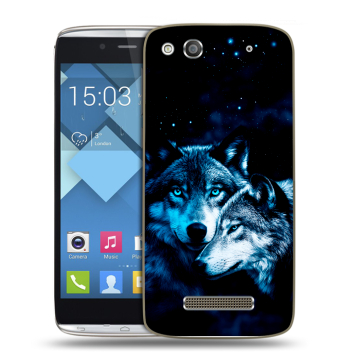 Пластиковый чехол на Alcatel One Touch Idol Alpha с принтом Волки Пластиковый чехол на Alcatel One Touch Idol Alpha с принтом Волки