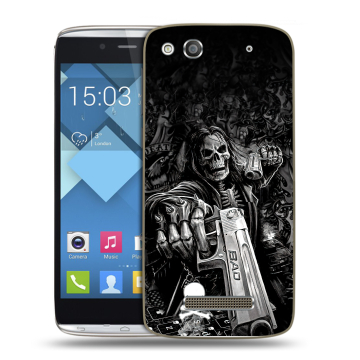 Пластиковый чехол на Alcatel One Touch Idol Alpha с принтом Скелет Пластиковый чехол на Alcatel One Touch Idol Alpha с принтом Скелет