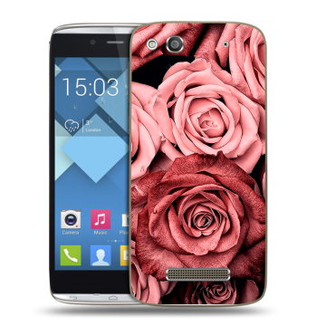 Пластиковый чехол на Alcatel One Touch Idol Alpha с принтом Цветы розы Пластиковый чехол на Alcatel One Touch Idol Alpha с принтом Цветы розы