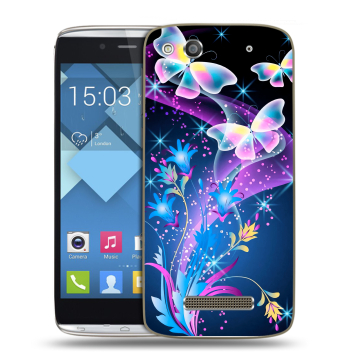 Пластиковый чехол на Alcatel One Touch Idol Alpha с принтом Бабочки Пластиковый чехол на Alcatel One Touch Idol Alpha с принтом Бабочки