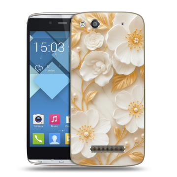 Пластиковый чехол на Alcatel One Touch Idol Alpha с принтом Цветы Пластиковый чехол на Alcatel One Touch Idol Alpha с принтом Цветы