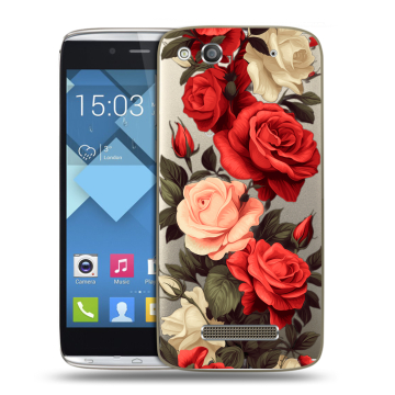 Пластиковый чехол на Alcatel One Touch Idol Alpha с принтом Розы Пластиковый чехол на Alcatel One Touch Idol Alpha с принтом Розы
