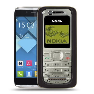 Пластиковый чехол на Alcatel One Touch Idol Alpha с принтом Ретро Нокия