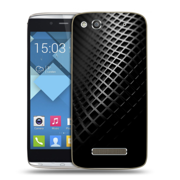 Пластиковый чехол на Alcatel One Touch Idol Alpha с принтом Текстура металла