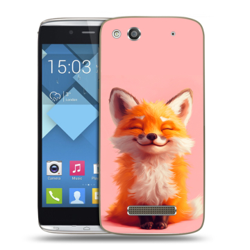 Пластиковый чехол на Alcatel One Touch Idol Alpha с принтом милая лиса Пластиковый чехол на Alcatel One Touch Idol Alpha с принтом милая лиса