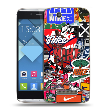 Пластиковый чехол на Alcatel One Touch Idol Alpha с принтом Найк Nike яркий Пластиковый чехол на Alcatel One Touch Idol Alpha с принтом Найк Nike яркий