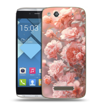 Пластиковый чехол на Alcatel One Touch Idol Alpha с принтом Розовые розы Пластиковый чехол на Alcatel One Touch Idol Alpha с принтом Розовые розы