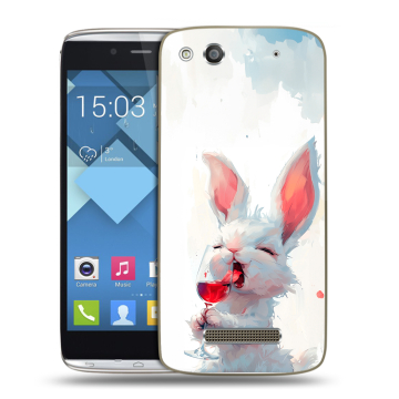 Пластиковый чехол на Alcatel One Touch Idol Alpha с принтом кролик зайчик Пластиковый чехол на Alcatel One Touch Idol Alpha с принтом кролик зайчик