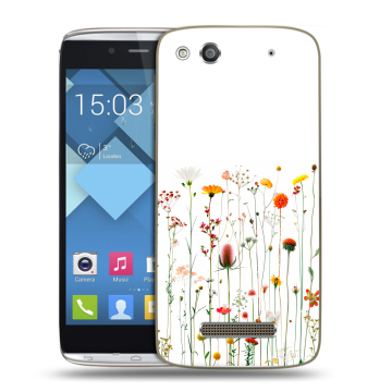 Пластиковый чехол на Alcatel One Touch Idol Alpha с принтом цветы Пластиковый чехол на Alcatel One Touch Idol Alpha с принтом цветы