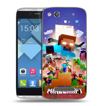 Пластиковый чехол на Alcatel One Touch Idol Alpha с принтом Майнкрафт Minecraft Пластиковый чехол на Alcatel One Touch Idol Alpha с принтом Майнкрафт Minecraft