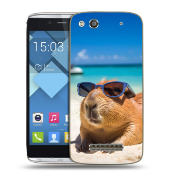 Пластиковый чехол на Alcatel One Touch Idol Alpha с принтом Капибара