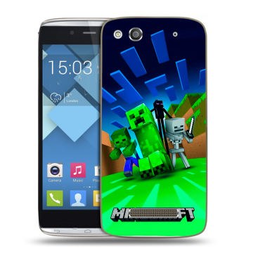 Пластиковый чехол на Alcatel One Touch Idol Alpha с принтом Майнкрафт Пластиковый чехол на Alcatel One Touch Idol Alpha с принтом Майнкрафт