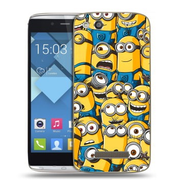 Пластиковый чехол на Alcatel One Touch Idol Alpha с принтом Миньоны Пластиковый чехол на Alcatel One Touch Idol Alpha с принтом Миньоны
