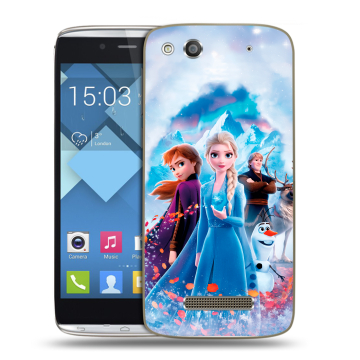 Пластиковый чехол на Alcatel One Touch Idol Alpha с принтом Холодное сердце Frozen Пластиковый чехол на Alcatel One Touch Idol Alpha с принтом Холодное сердце Frozen