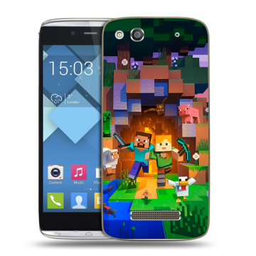 Пластиковый чехол на Alcatel One Touch Idol Alpha с принтом Майнкрафт Minecraft Пластиковый чехол на Alcatel One Touch Idol Alpha с принтом Майнкрафт Minecraft
