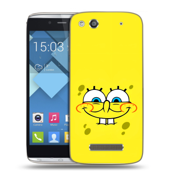 Пластиковый чехол на Alcatel One Touch Idol Alpha с принтом спанчбоб спанч боб