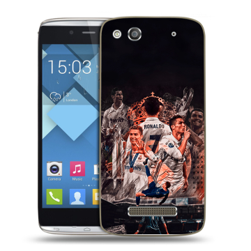 Пластиковый чехол на Alcatel One Touch Idol Alpha с принтом Реал Роналдо Real Ronaldo