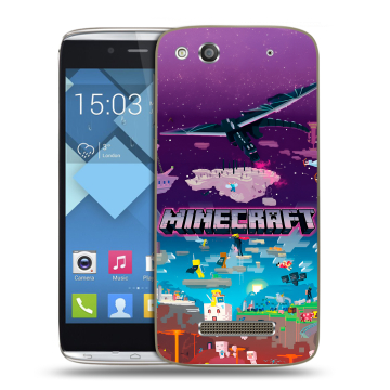 Пластиковый чехол на Alcatel One Touch Idol Alpha с принтом Майнкрафт Minecraft Пластиковый чехол на Alcatel One Touch Idol Alpha с принтом Майнкрафт Minecraft