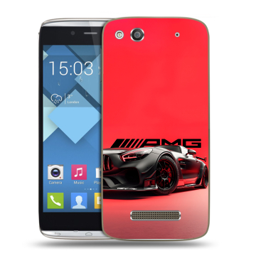Пластиковый чехол на Alcatel One Touch Idol Alpha с принтом Мерседес Mercedes AMG