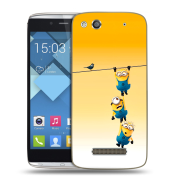 Пластиковый чехол на Alcatel One Touch Idol Alpha с принтом Миньоны Пластиковый чехол на Alcatel One Touch Idol Alpha с принтом Миньоны