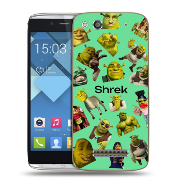 Пластиковый чехол на Alcatel One Touch Idol Alpha с принтом Шрек Shrek