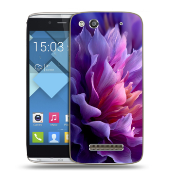 Пластиковый чехол на Alcatel One Touch Idol Alpha с принтом женский цветы