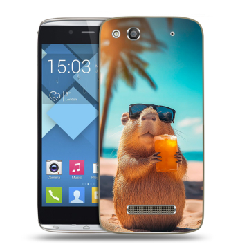Пластиковый чехол на Alcatel One Touch Idol Alpha с принтом Капибара