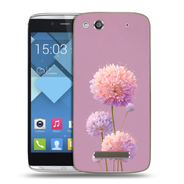 Пластиковый чехол на Alcatel One Touch Idol Alpha с принтом Цветы