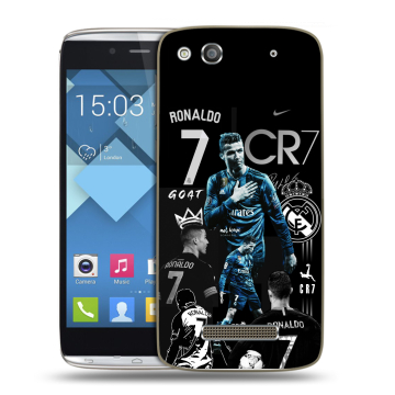 Пластиковый чехол на Alcatel One Touch Idol Alpha с принтом Реал Роналдо