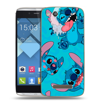 Пластиковый чехол на Alcatel One Touch Idol Alpha с принтом Лило и Стич
