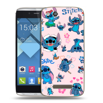 Пластиковый чехол на Alcatel One Touch Idol Alpha с принтом Лило и Стич