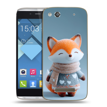 Пластиковый чехол на Alcatel One Touch Idol Alpha с принтом Лиса