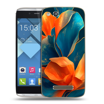 Пластиковый чехол на Alcatel One Touch Idol Alpha с принтом Цветы