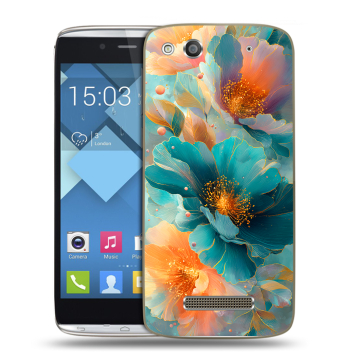 Пластиковый чехол на Alcatel One Touch Idol Alpha с принтом Цветы