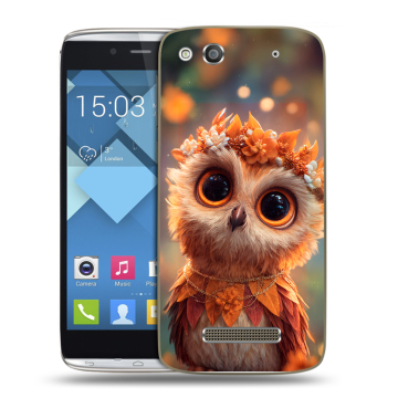 Пластиковый чехол на Alcatel One Touch Idol Alpha с принтом Милая сова