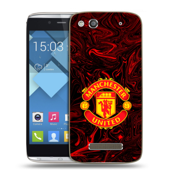 Пластиковый чехол на Alcatel One Touch Idol Alpha с принтом Manchester United