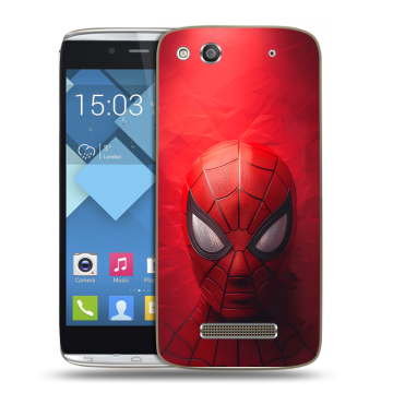 Пластиковый чехол на Alcatel One Touch Idol Alpha с принтом Spiderman Человек паук