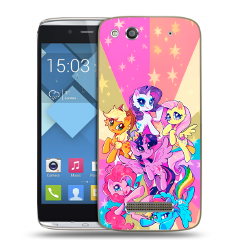 Пластиковый чехол на Alcatel One Touch Idol Alpha с принтом My little pony Дружба чудо Пластиковый чехол на Alcatel One Touch Idol Alpha с принтом My little pony Дружба чудо