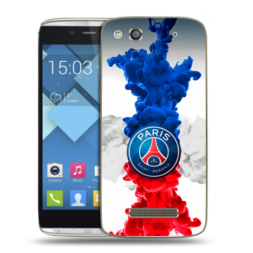 Пластиковый чехол на Alcatel One Touch Idol Alpha с принтом PSG ПСЖ