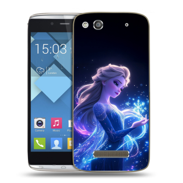 Пластиковый чехол на Alcatel One Touch Idol Alpha с принтом Холодное сердце Frozen Пластиковый чехол на Alcatel One Touch Idol Alpha с принтом Холодное сердце Frozen