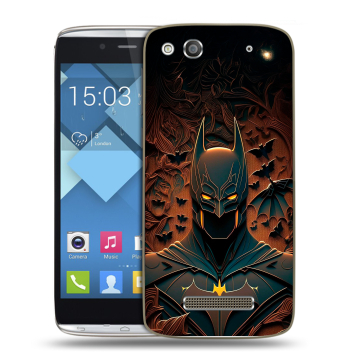 Пластиковый чехол на Alcatel One Touch Idol Alpha с принтом Batman Бэтмен