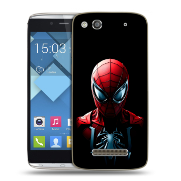Пластиковый чехол на Alcatel One Touch Idol Alpha с принтом Spiderman Человек паук
